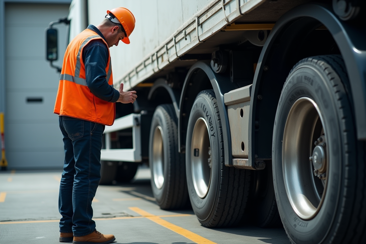 Inspecteur professionnel vérifiant les roues d