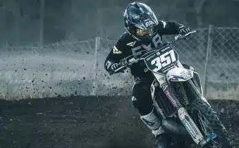 man riding motocross bike