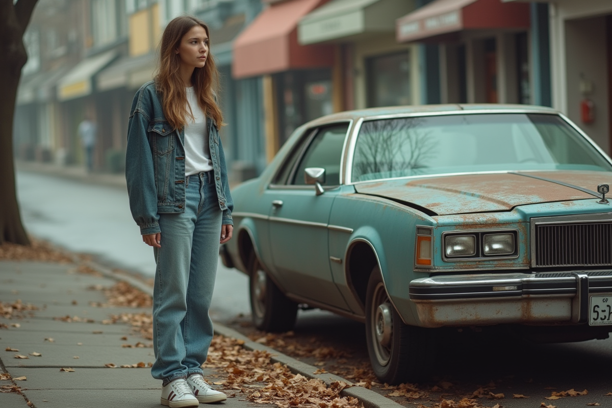 Jeune femme préoccupée à côté d