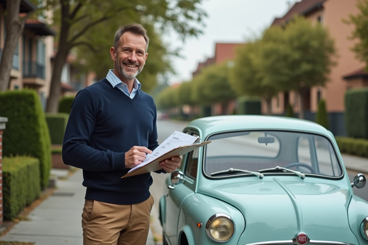 Homme avec clipbord à côté d