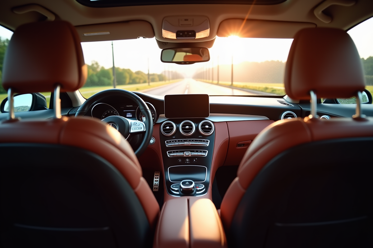 Intérieur de Mercedes CClsedan vue depuis l arrière