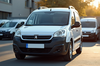 Voiture Peugeot Partner Tepee vue de trois quarts avant en extérieur