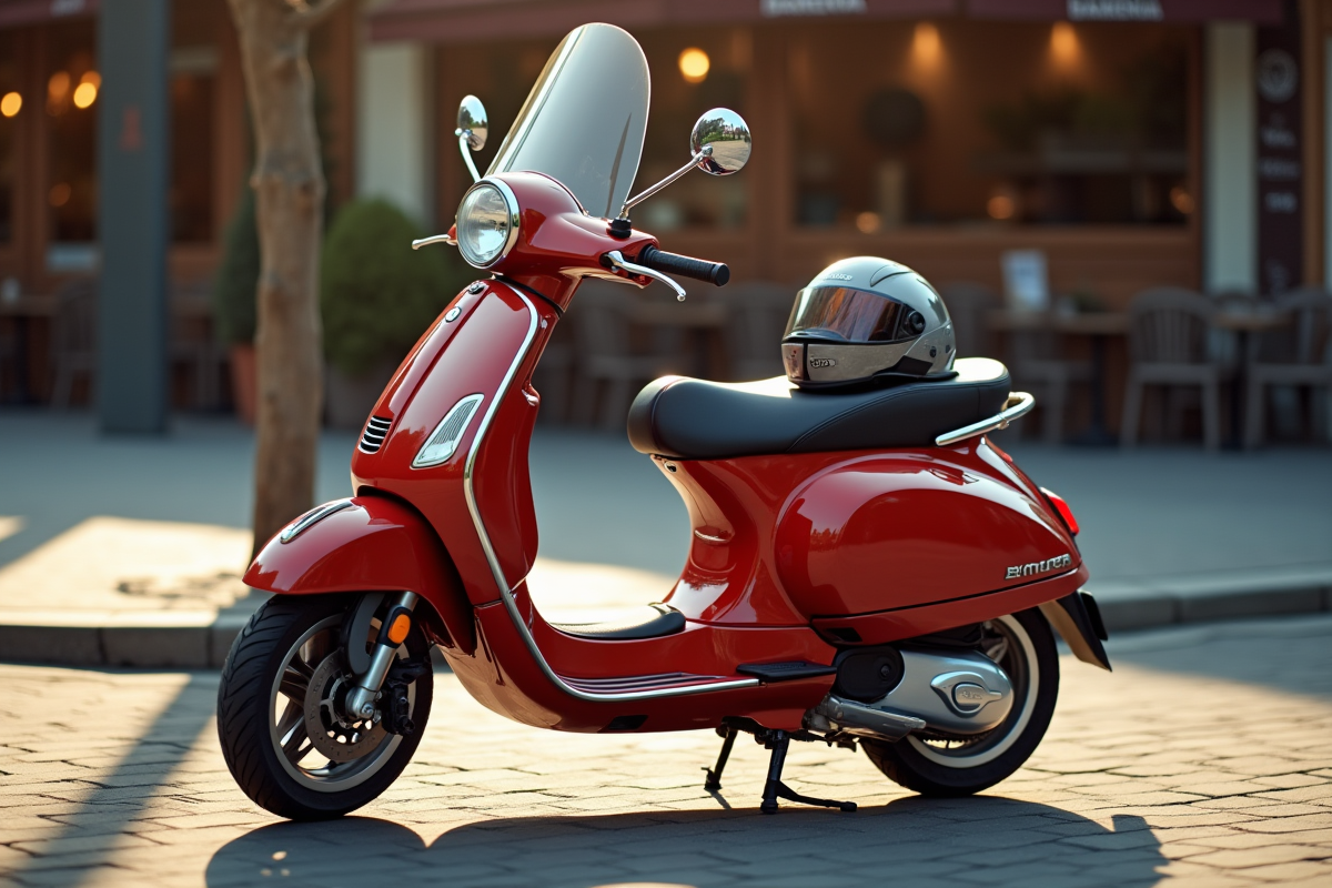Scooter neuf garé près d